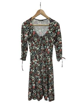Vintage Y2K Betsey Johnson Floral Rayon Stretch Jersey Dress S